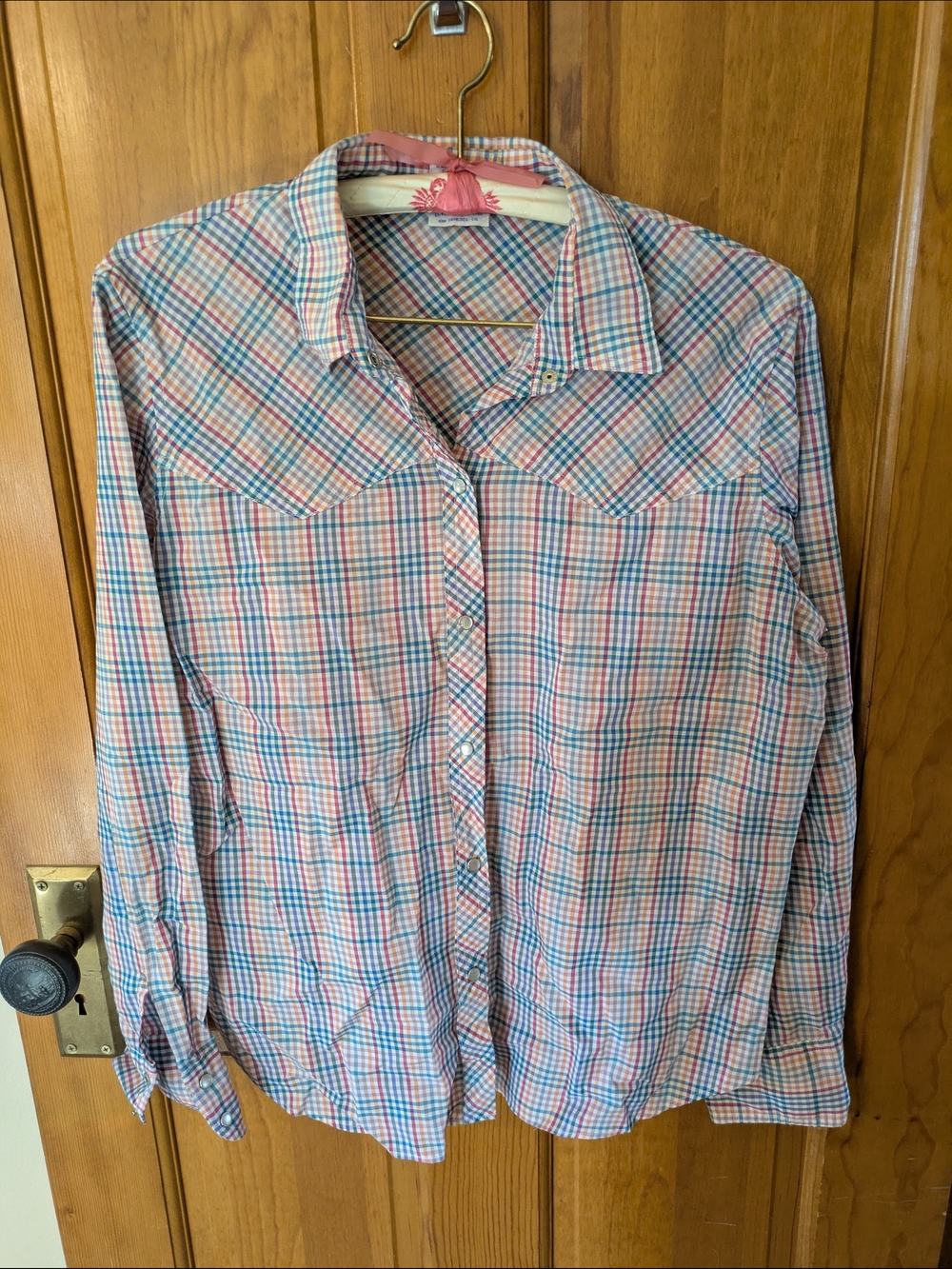 Levi's Pink Blue White Plaid Button-Down Shirt